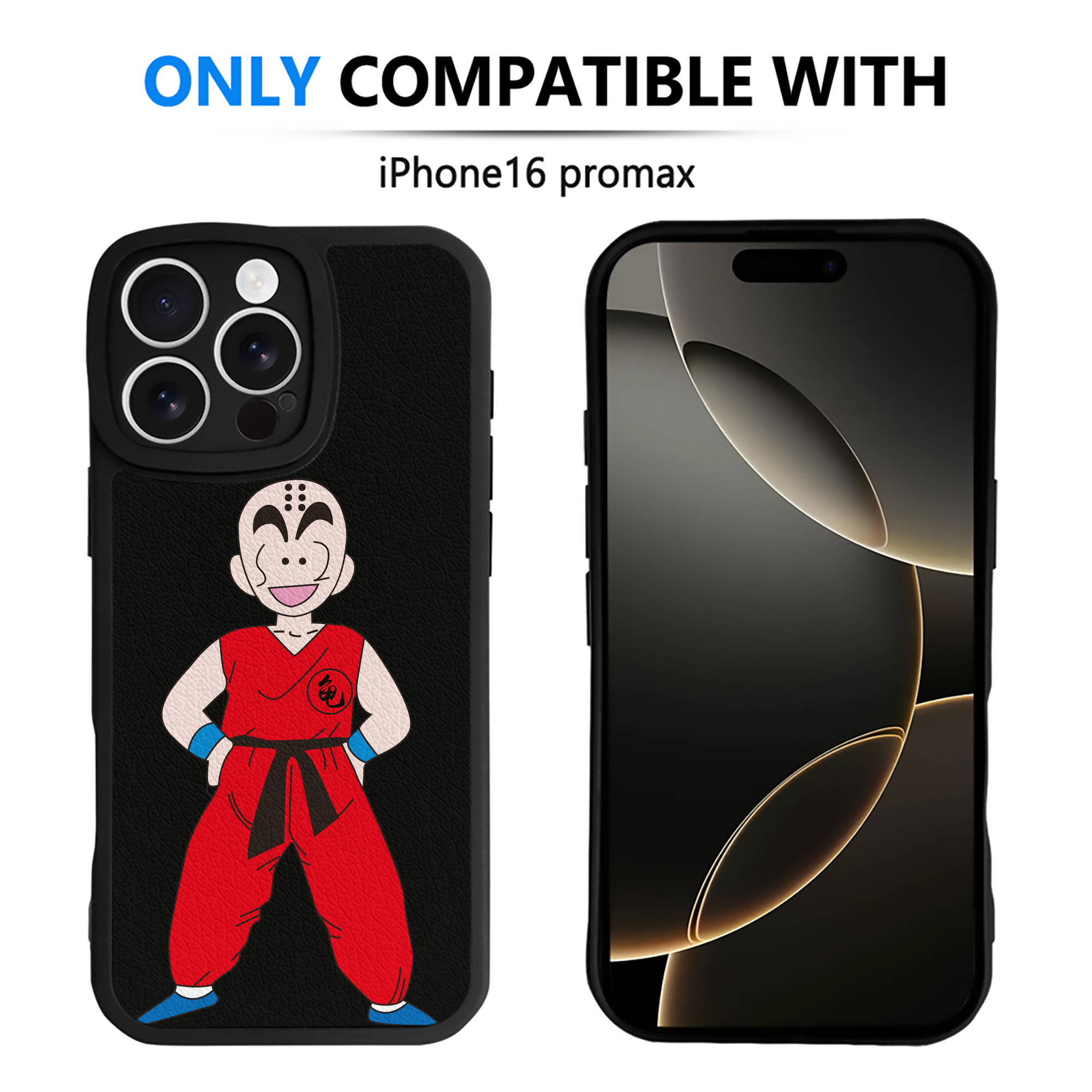（画像用） ドラゴンボール クリリン DRAGON BALL krillin 【iPhone 16シリーズ対応】シリコンスマホケース（レザー調） 材質：シリコン